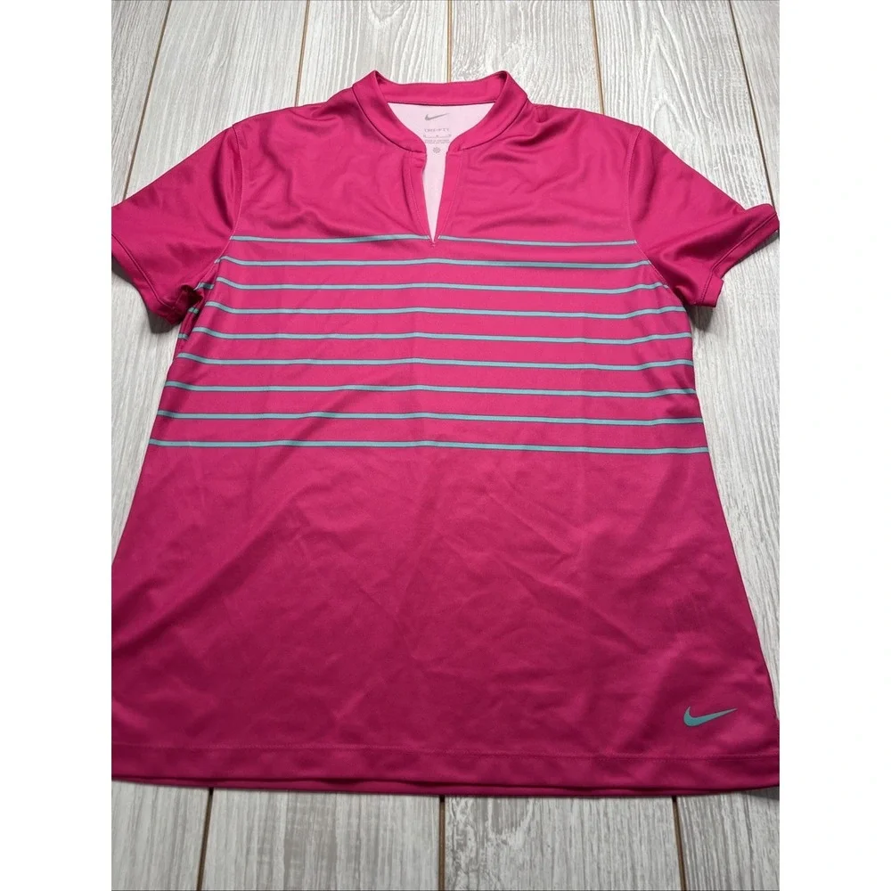 New Nike Womens Golf Short Sleeve Polo Womens Size Medium Pink